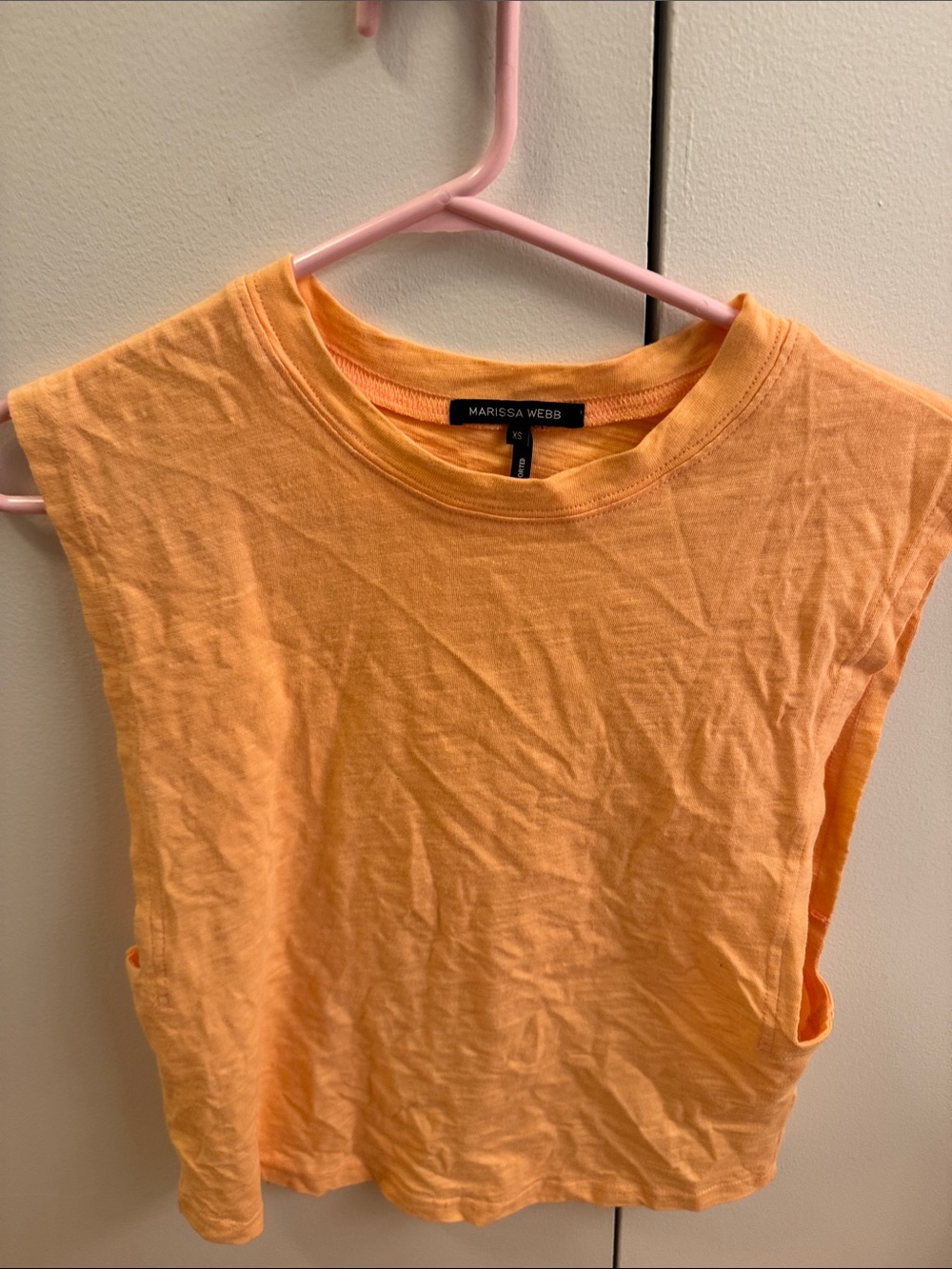 Marissa Webb Peach-Orange Sleeveless Tank Top
